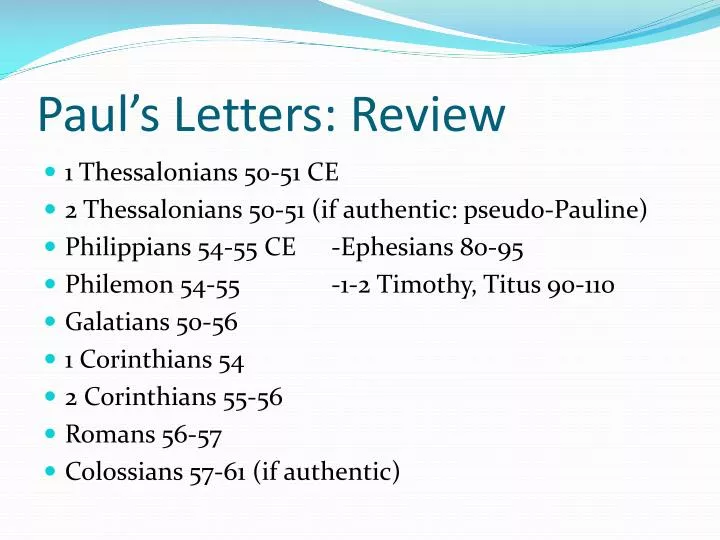 paul s letters review