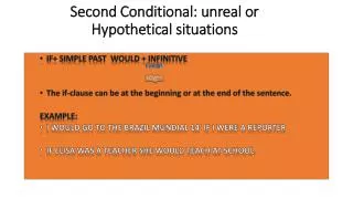second conditional unreal or hypothetical situations