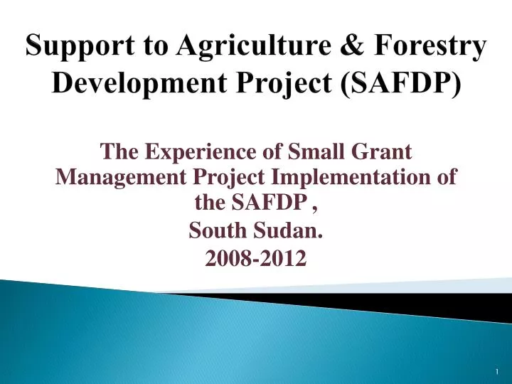 support to agriculture forestry development project safdp