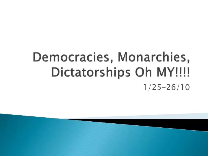 democracies monarchies dictatorships oh my