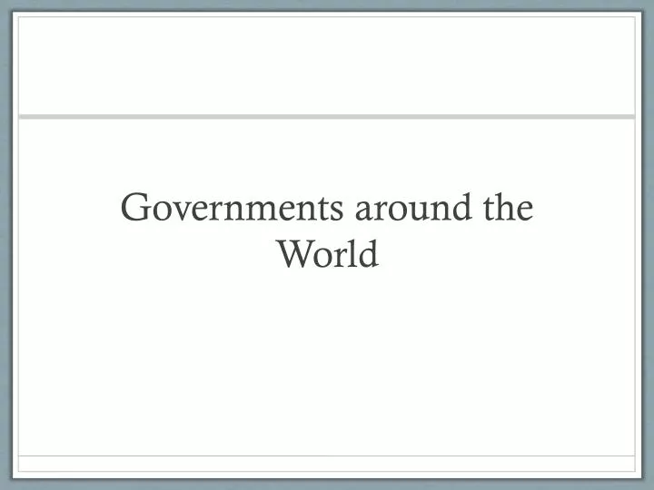 governments around the world