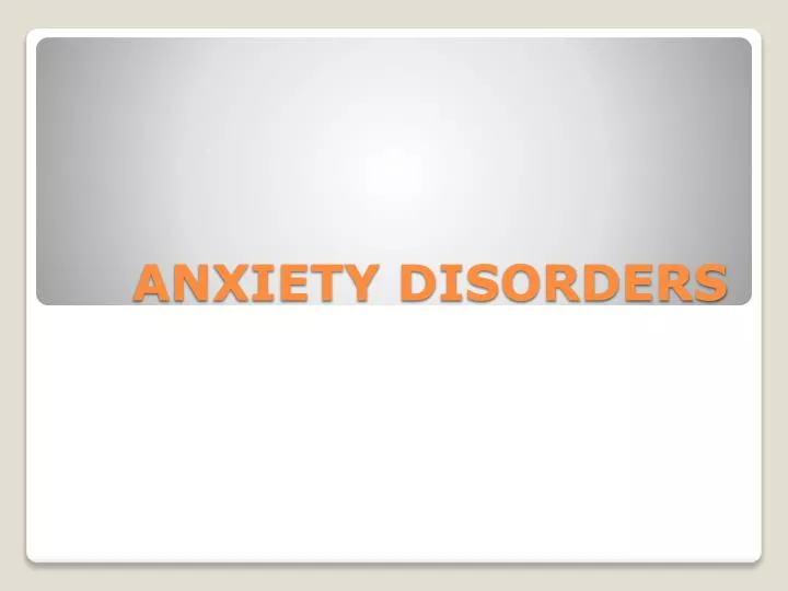 anxiety disorders