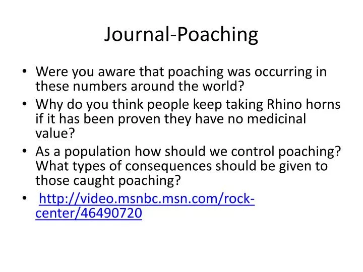 journal poaching