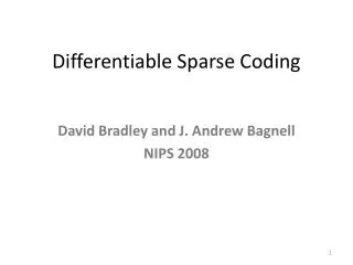 Differentiable Sparse Coding