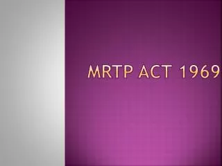 MRTP ACT 1969