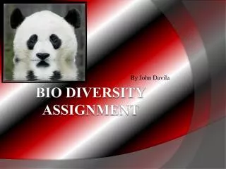 Bio diversity assignment
