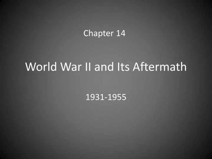 world war ii and its aftermath