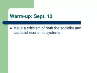 warm up sept 13