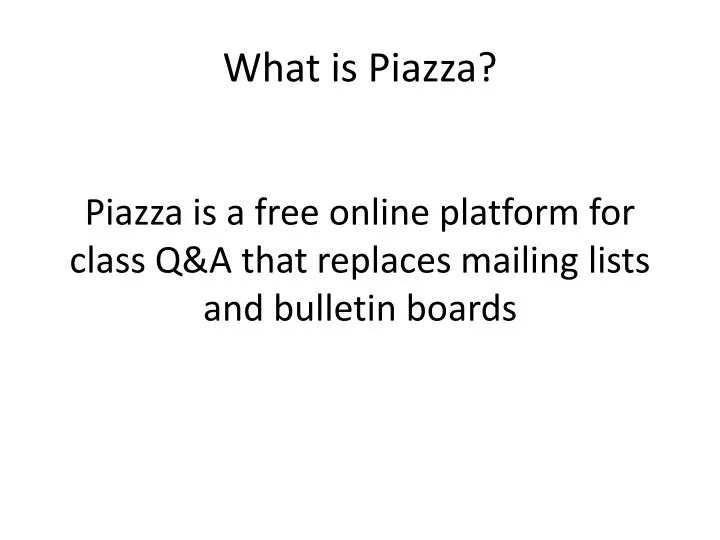 what is piazza