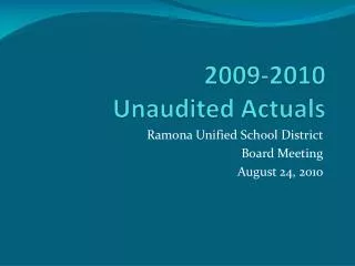 2009-2010 Unaudited Actuals