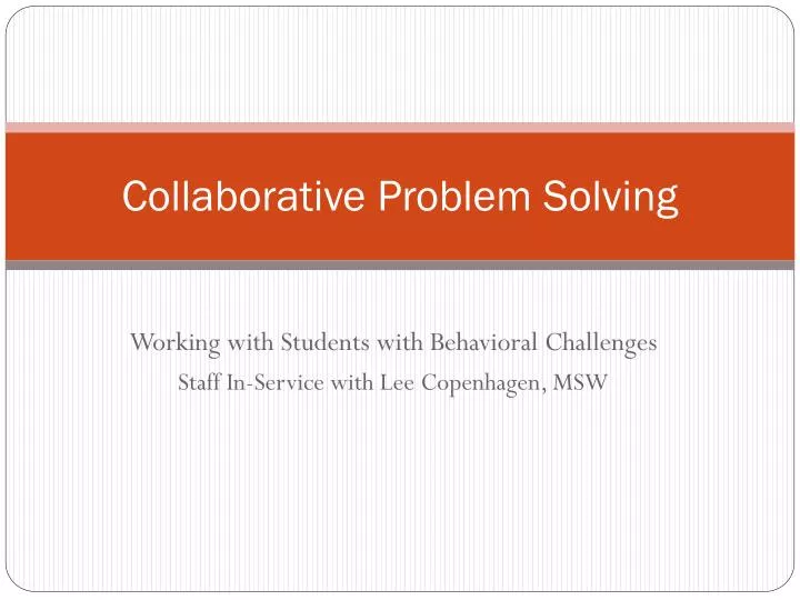 collaborative problem solving