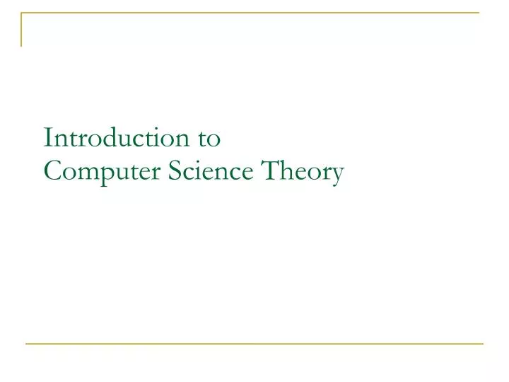 introduction to computer science theory