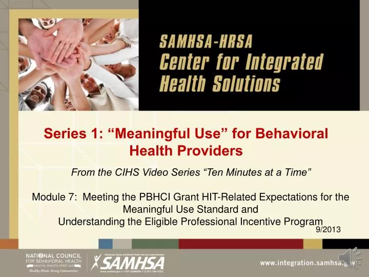 series 1 meaningful use for behavioral health providers