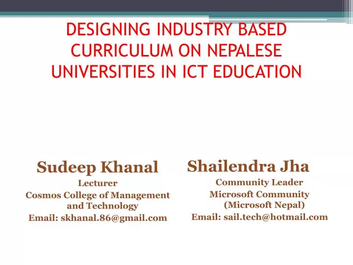 designing industry based curriculum on nepalese universities in ict education