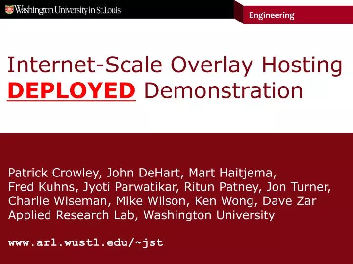 internet scale overlay hosting deployed demonstration