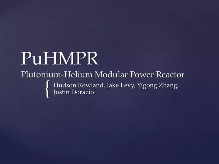 puhmpr plutonium helium modular power reactor