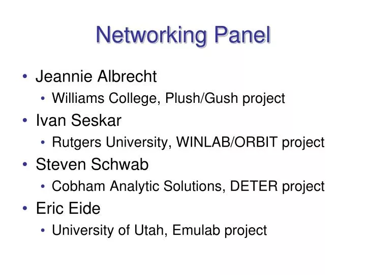 networking panel
