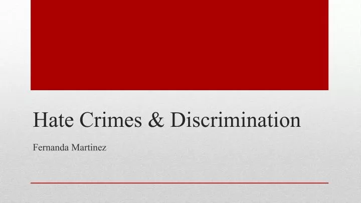 hate crimes discrimination