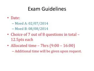 Exam Guidelines