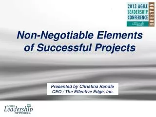 Non-Negotiable Elements of Successful Projects