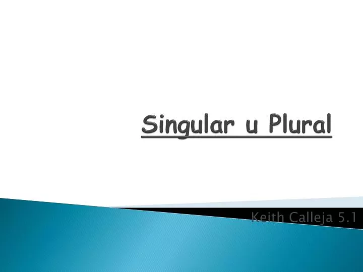 singular u plural