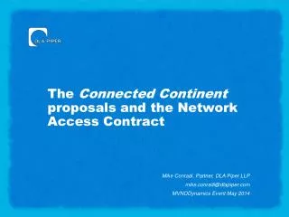 The Connected Continent proposals and the Network Access Contract