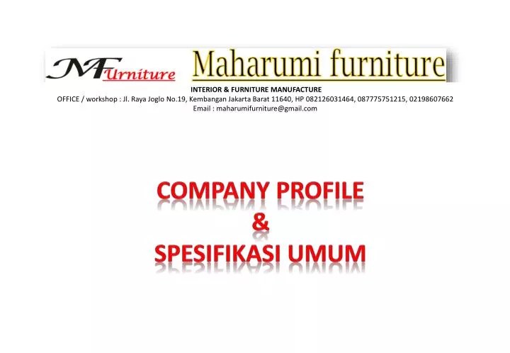 company profile spesifikasi umum