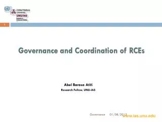 Governance and Coordination of RCEs