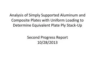 Second Progress Report 10/28/2013