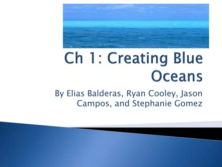 ch 1 creating blue oceans