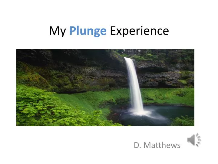 my plunge experience