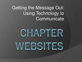 Chapter Websites