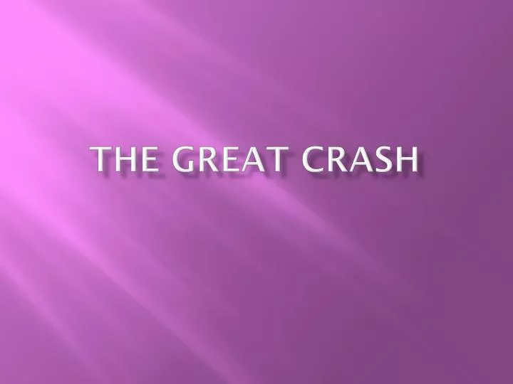 the great crash