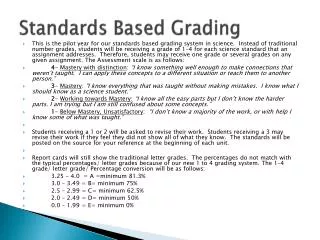Standards Based Grading