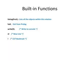 Built-in Functions