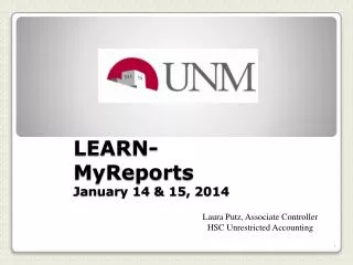 LEARN- MyReports January 14 &amp; 15, 2014
