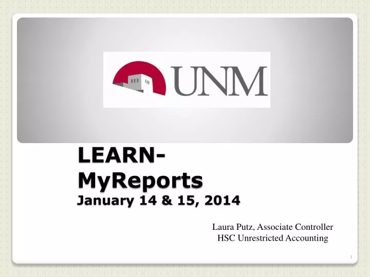 learn myreports january 14 15 2014