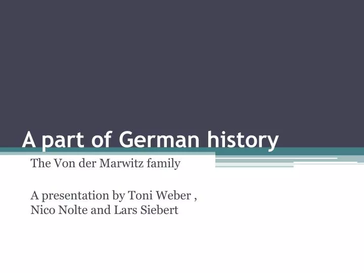 a part of german history