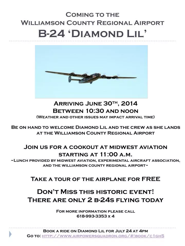 coming to the williamson county regional airport b 24 diamond lil