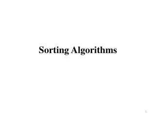 Sorting Algorithms