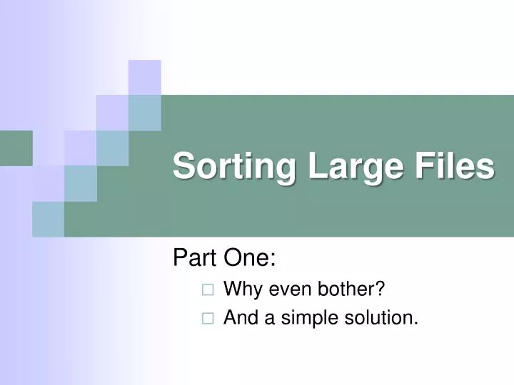sorting large files