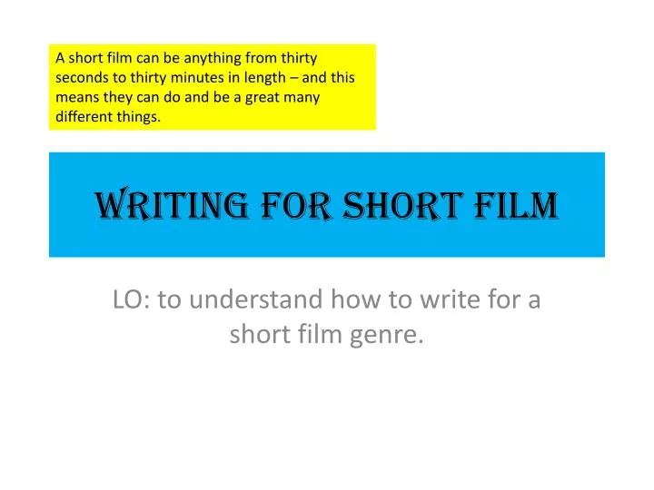 writing for short film