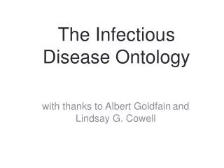 The Infectious Disease Ontology