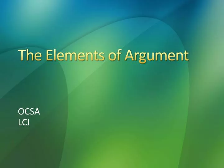 the elements of argument