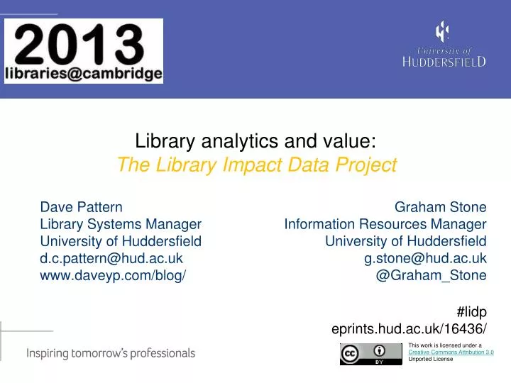 library analytics and value the library impact data project