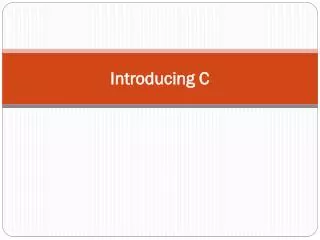 introducing c