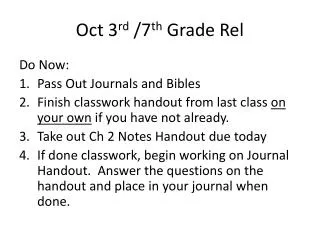 Oct 3 rd /7 th Grade Rel