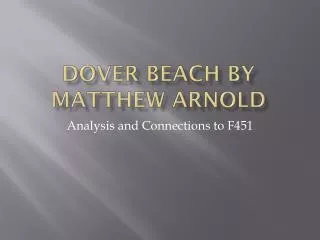 Dover Beach by Matthew Arnold