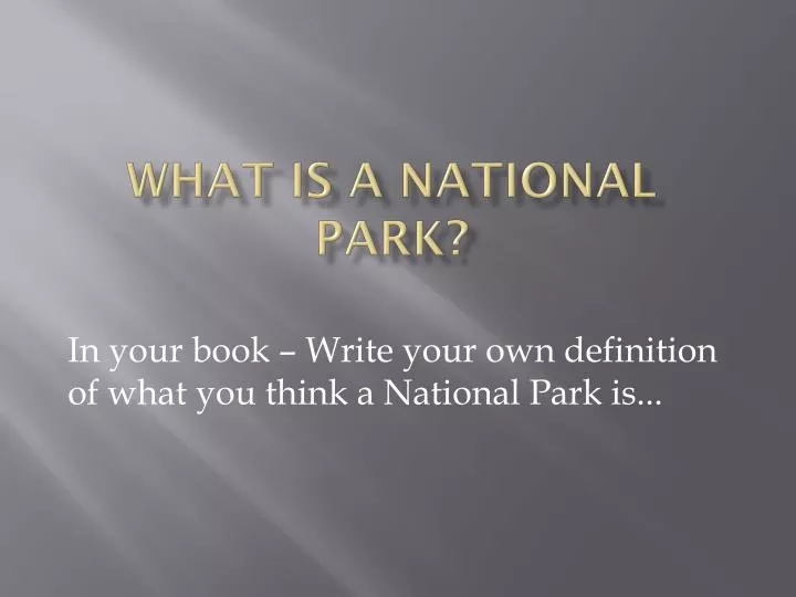 what is a national park