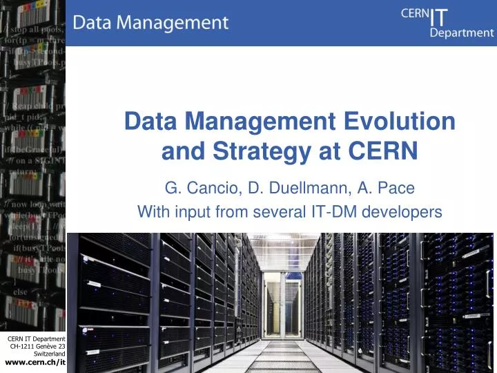 data management evolution and strategy at cern